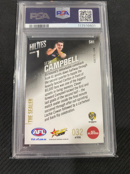 2025 AFL Select - Seth Campbell - PSA 10 - Hilites 32/816