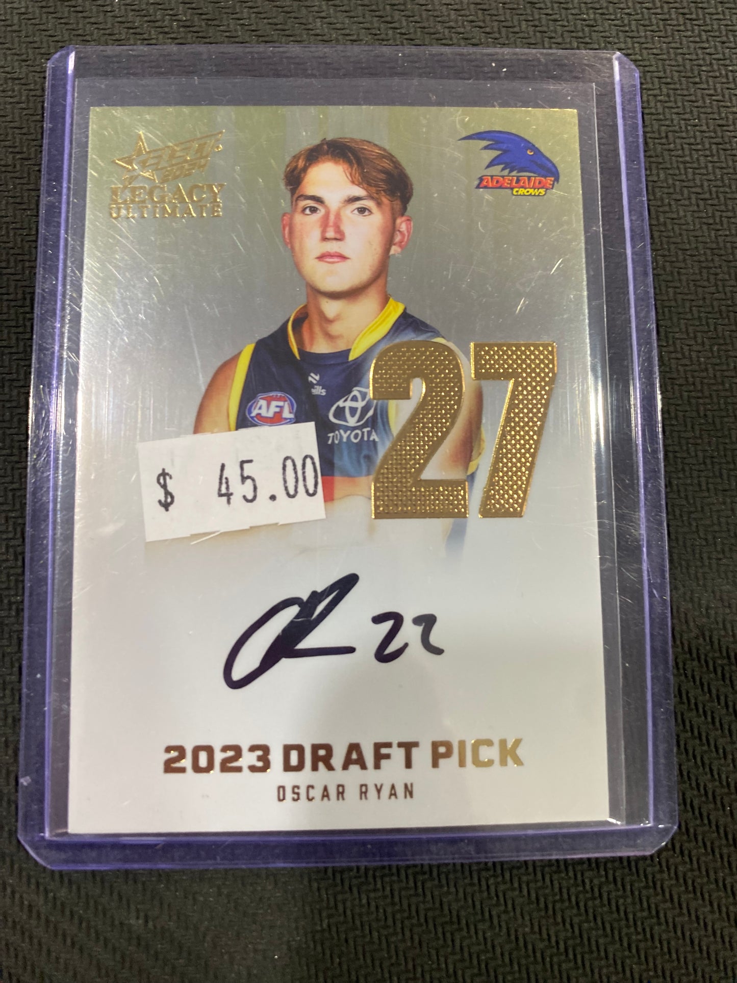 2024 AFL Select Legacy Ultimate - Oscar Ryan - Draft Pick Signature Gold 06/85