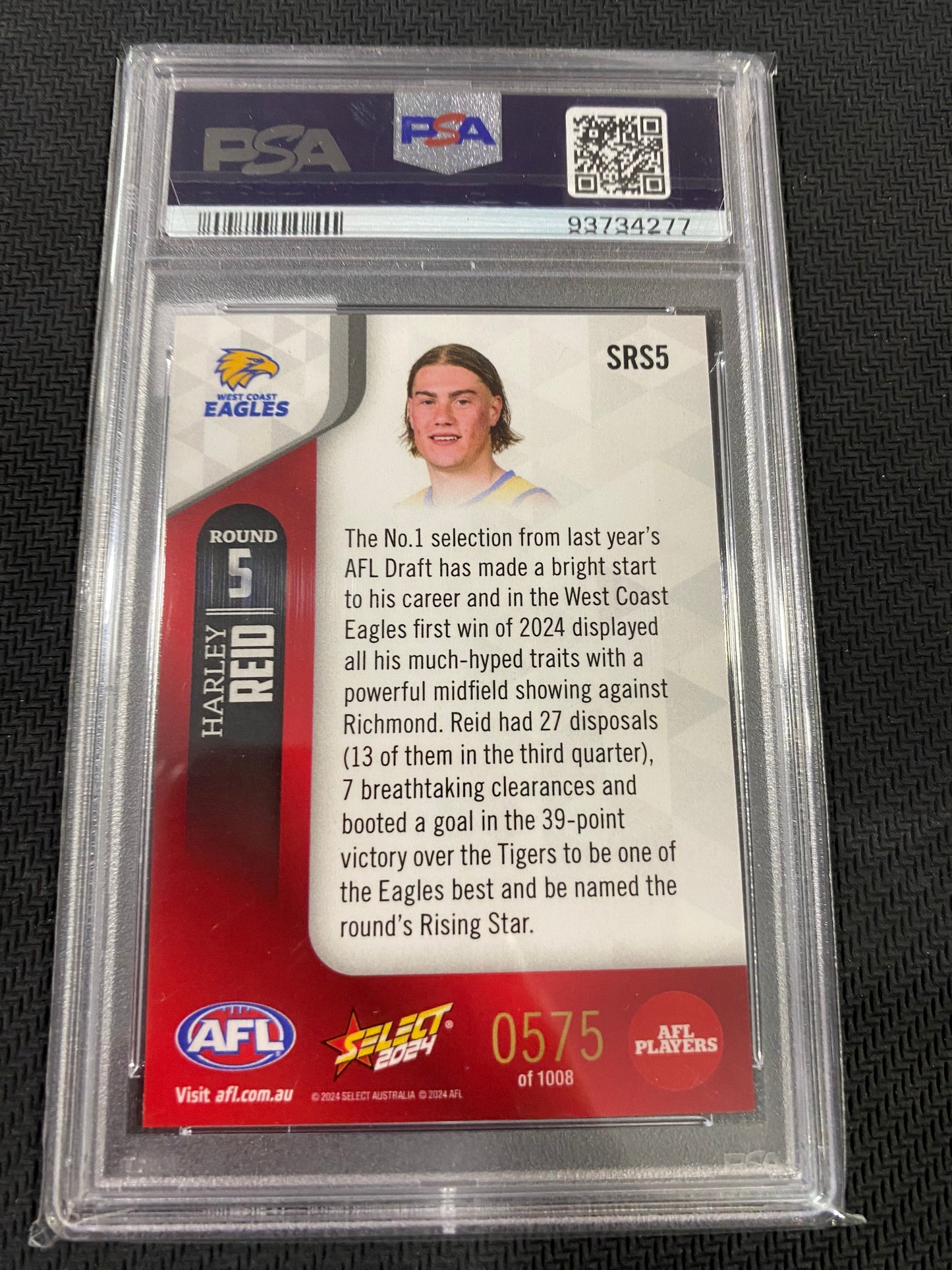 2024 AFL Select - Harley Reid - PSA 10 - Rising Star 575/1008