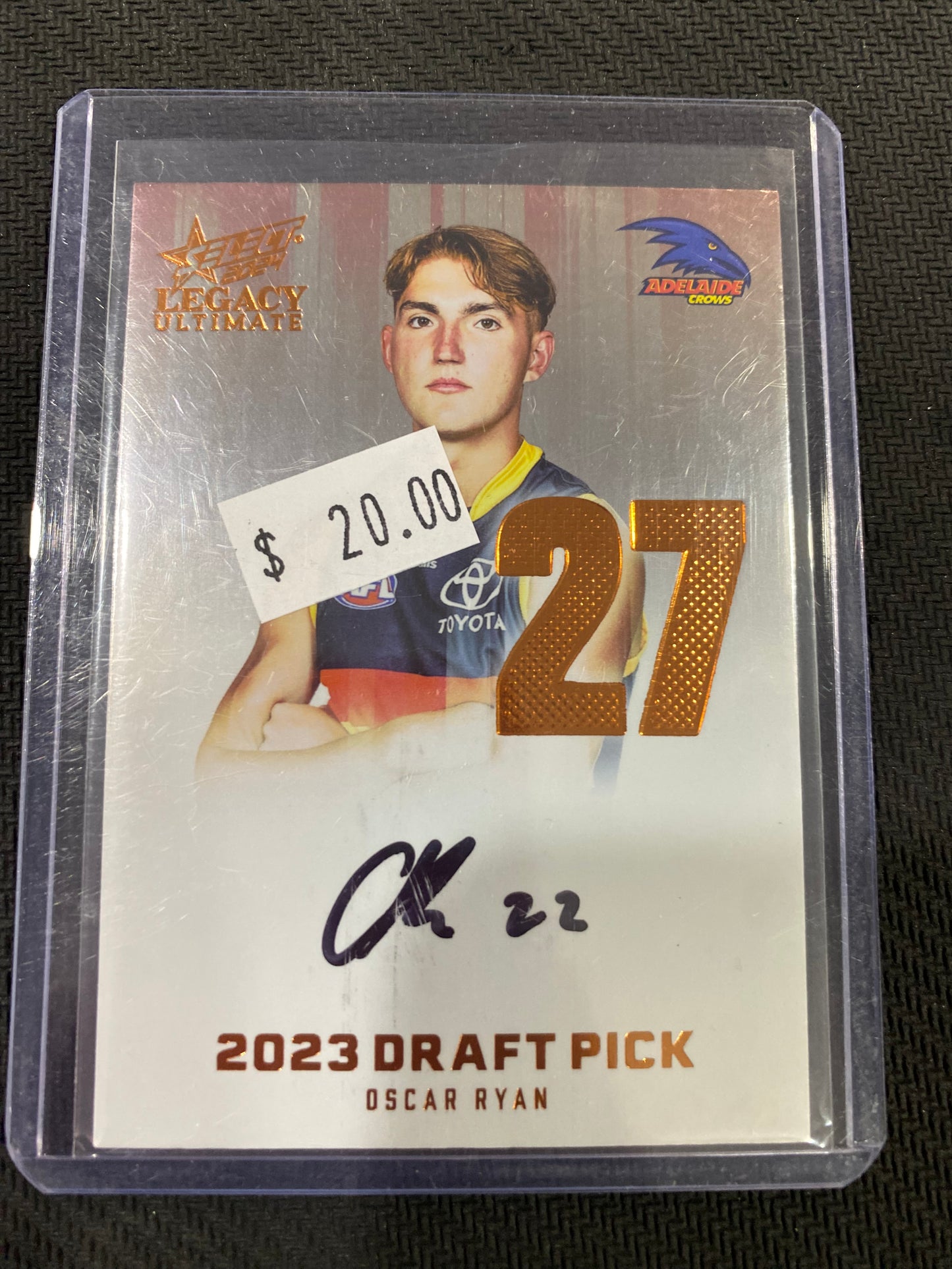 2024 AFL Select Legacy Ultimate - Oscar Ryan - Draft Pick Signature Copper 135/175