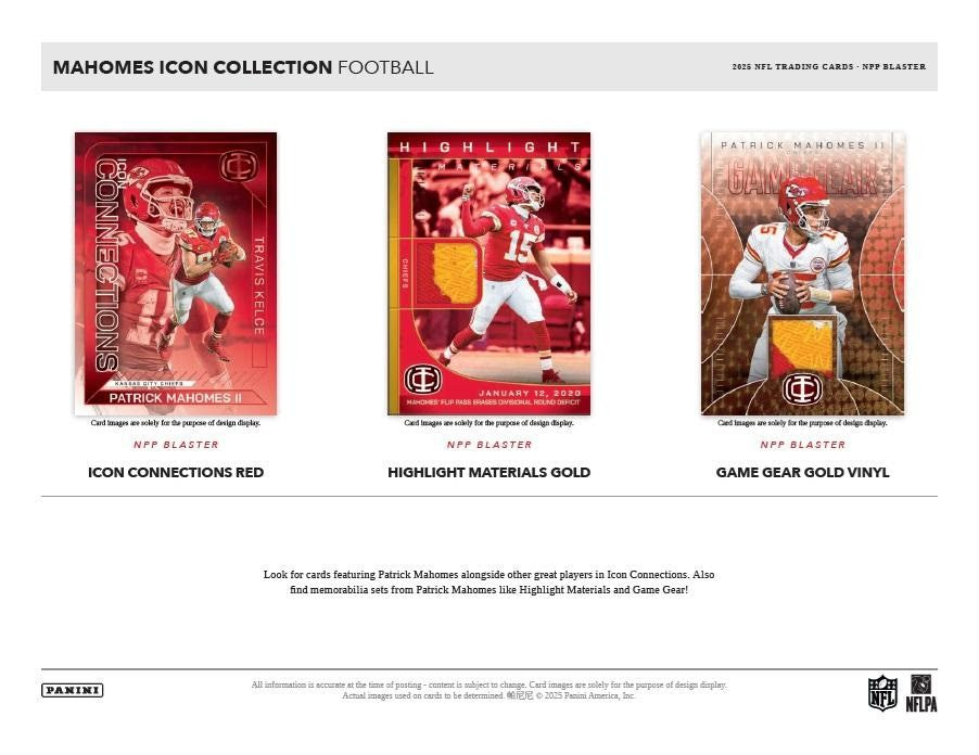 PRE ORDER - JANUARY 2026 - Panini 2025 Mahomes Icon Collection Football Blaster Box