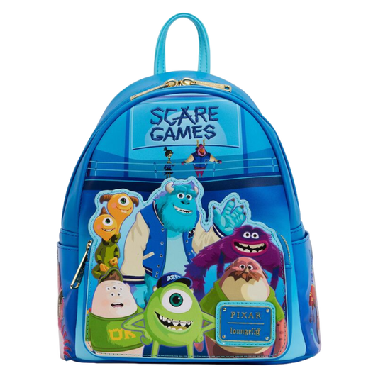 LOUNGEFLY - Monsters University - Scare Games 11” Faux Leather Mini Backpack