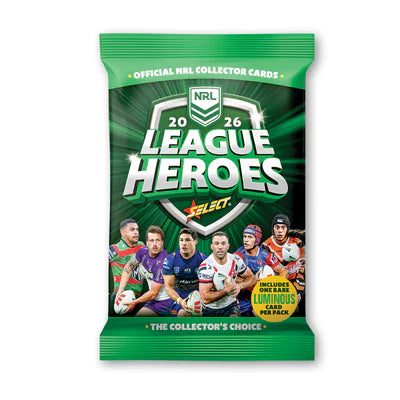 PRE ORDER - Shipping from February 26th - 2026 NRL League Heroes Cards Pack