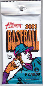 2021 Topps Heritage Baseball single pack (9 CARDS)