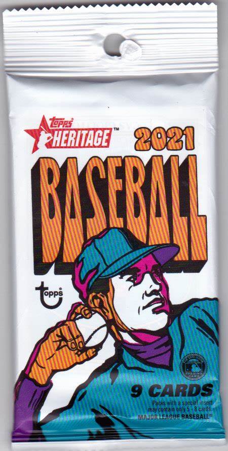 2021 Topps Heritage Baseball single pack (9 CARDS)