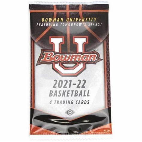 2021-22 Bowman University Basketball Hobby Single Pack (4 CARDS)