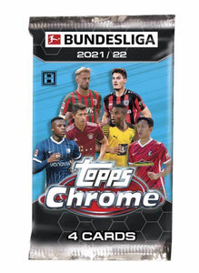 2021-22 Topps Chrome Bundesliga Soccer Hobby single pack (4 CARDS)