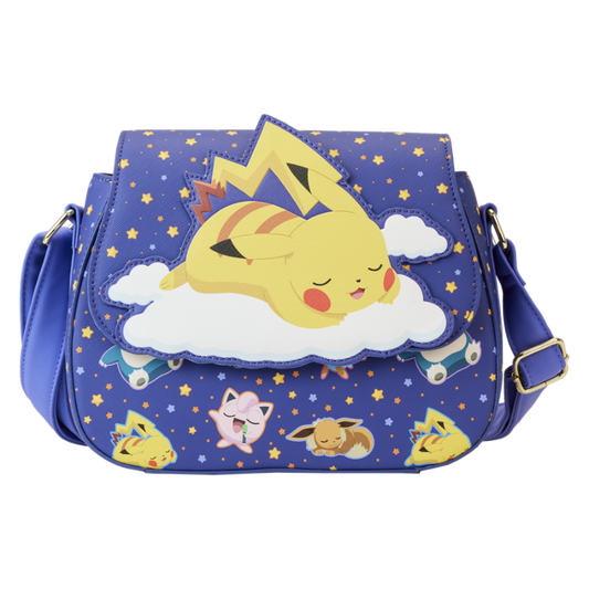 Pokemon - Sleeping Pikachu & Friends 8” Faux Leather Crossbody Bag