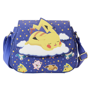 Pokemon - Sleeping Pikachu & Friends 8” Faux Leather Crossbody Bag