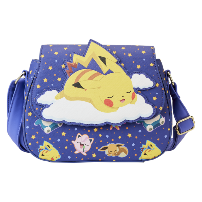 Pokemon - Sleeping Pikachu & Friends 8” Faux Leather Crossbody Bag