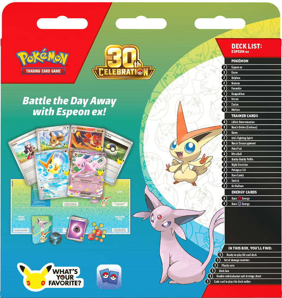 PRE-ORDER COMING SOON: Pokémon TCG: 30th Celebration Battle Deck— Espeon ex / Umbreon ex