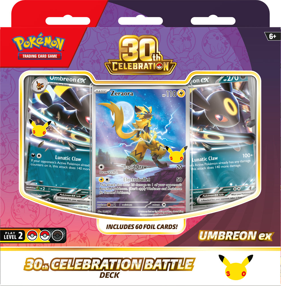 PRE-ORDER COMING SOON: Pokémon TCG: 30th Celebration Battle Deck— Espeon ex / Umbreon ex