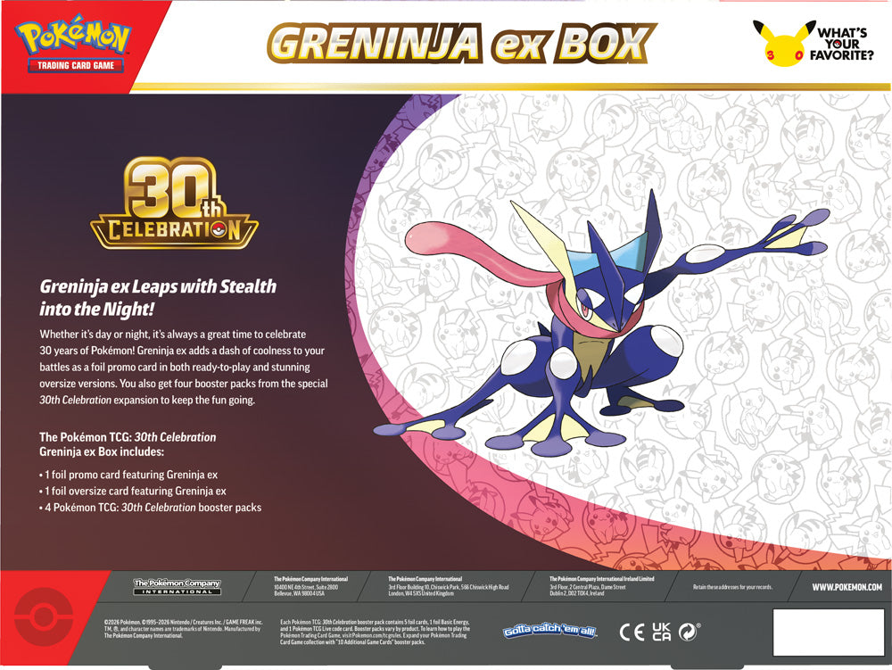 PRE-ORDER COMING SOON: Pokemon TCG: 30th Celebration Sylveon ex Box / Greninja ex Box