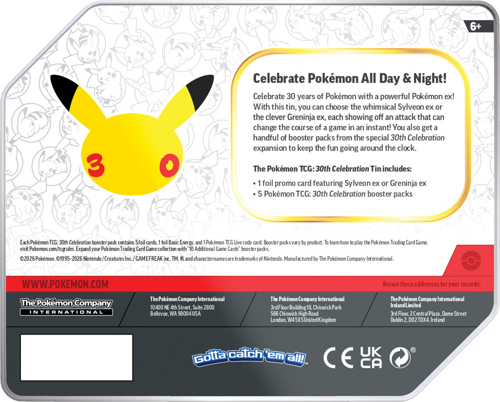 PRE-ORDER COMING SOON: Pokémon TCG: 30th Celebration Tin