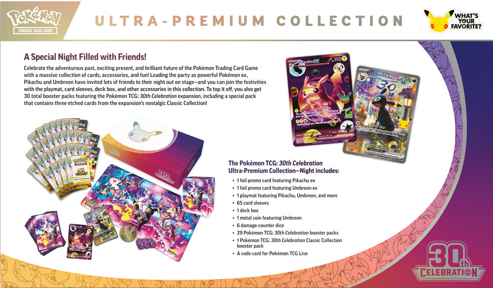 PRE-ORDER COMING SOON: Pokémon TCG: 30th Celebration Ultra-Premium Collection Night