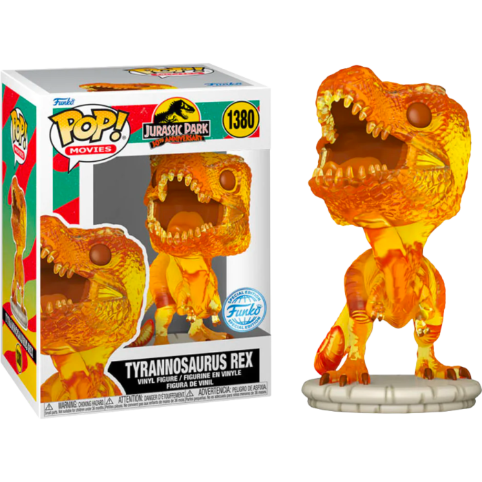 Funko Pop! - Jurassic Park - Tyrannosaurus Rex (Amber) 30th Anniversary Pop! Vinyl Figure #1380