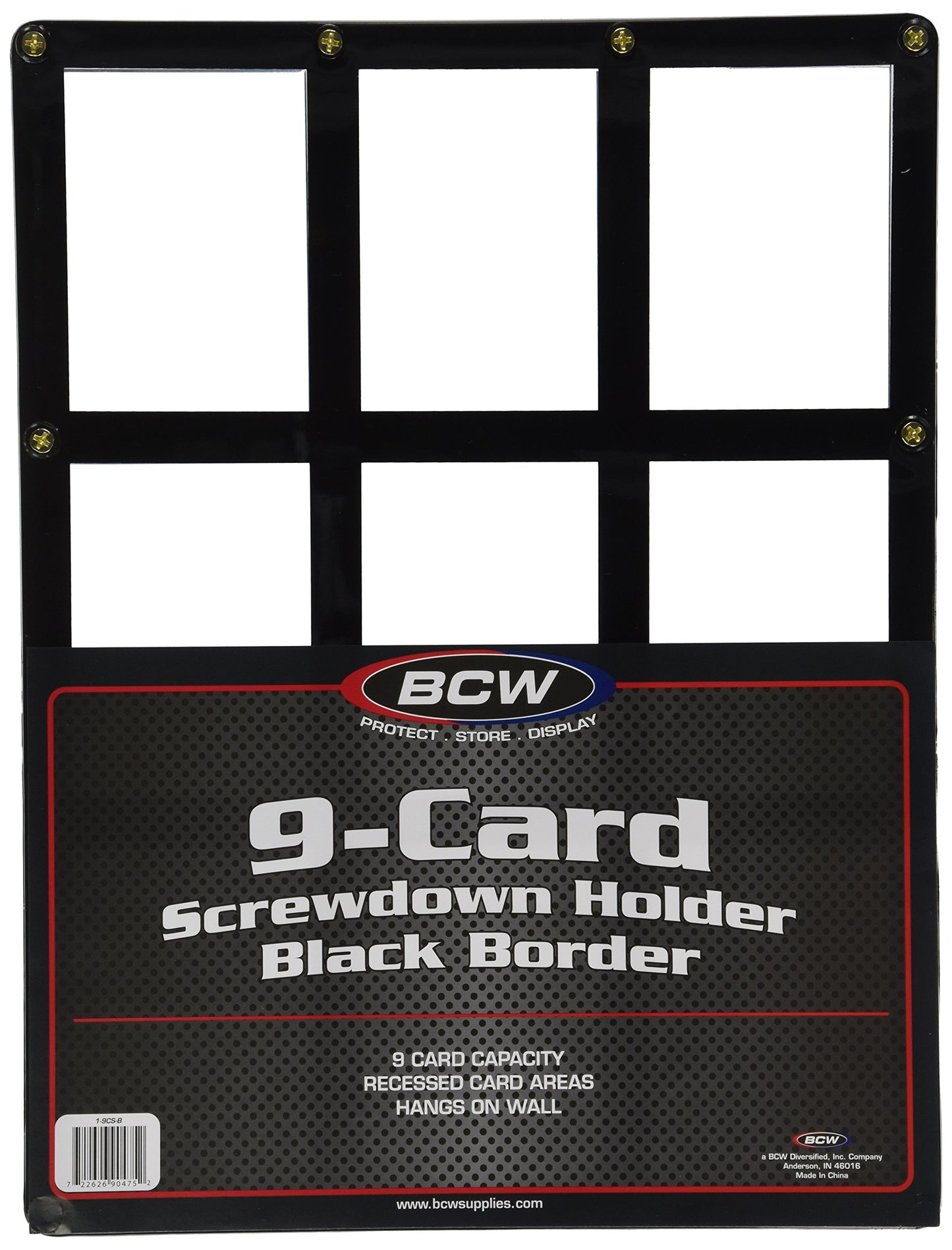 BCW 9 Card Screwdown Holder - Black Border