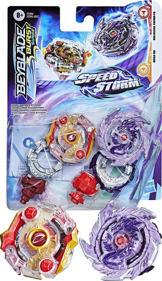 Beyblade Burst Surge Speedstorm Duel Pack Kolossal Fafnir F6 and Odax O6
