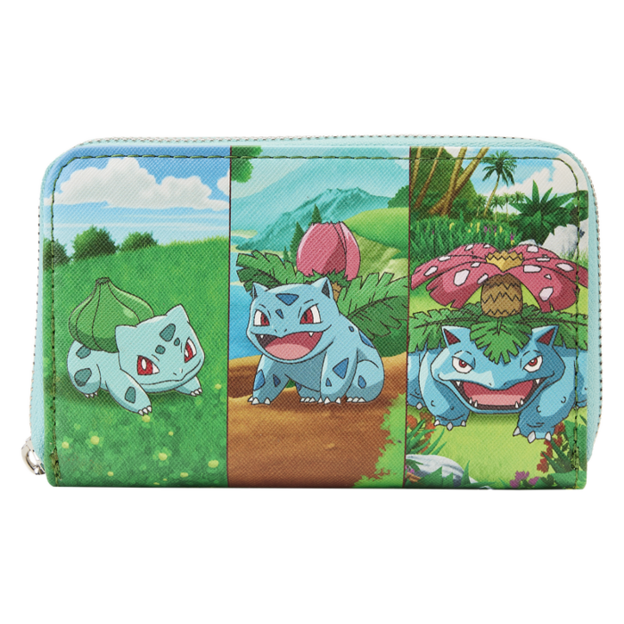 LOUNGEFLY - Pokemon - Bulbasaur Evolutions 4” Faux Leather Zip-Around Wallet
