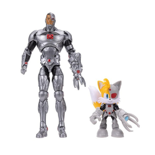 1 of 6 DC X Sonic the Hedgehog - Tails and Cyborg Action Figure 2-Pack