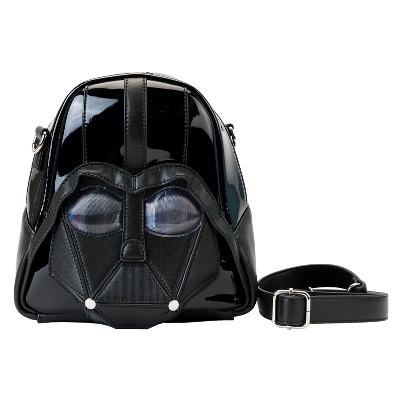 LOUNGEFLY - Star Wars - Darth Vader Figural Helmet Lenticular 9” Faux Leather Crossbody Bag
