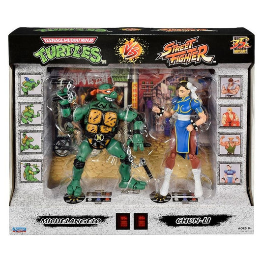Teenage Mutant Ninja Turtles x Street Fighter Michelangelo Vs Chun-Li 6 inch Figure 2 Pack