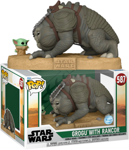 Star Wars: The Book of Boba Fett - #587 Grogu with Rancor Jumbo 10” Pop! Vinyl Figure