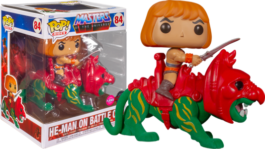 Funko Pop - Masters of the Universe - He-Man with Battle Cat Flocked Pop! Rides Vinyl Figure
