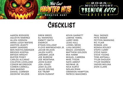 PRE ORDER - EARLY DECEMBER - 2025 Wild Card Multi-Sport Haunted Hits Premium Auto Edition Hobby Box