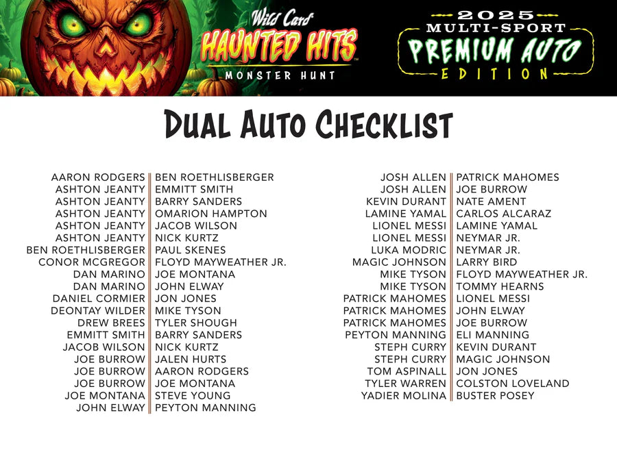 PRE ORDER - EARLY DECEMBER - 2025 Wild Card Multi-Sport Haunted Hits Premium Auto Edition Hobby Box