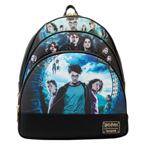 LOUNGEFLY - Harry Potter - Trilogy Series 2 Triple Pocket 14” Faux Leather Mini Backpack