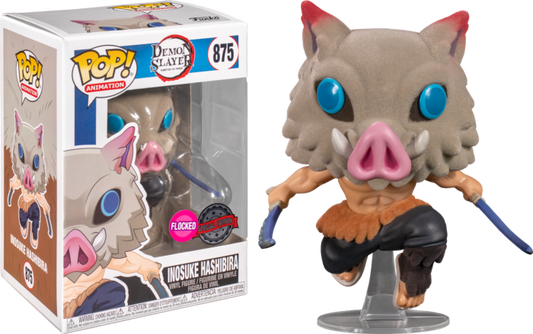 Funko Pop! - Demon Slayer - Inosuke Hashibira Flocked Pop! Vinyl Figure #875 see s