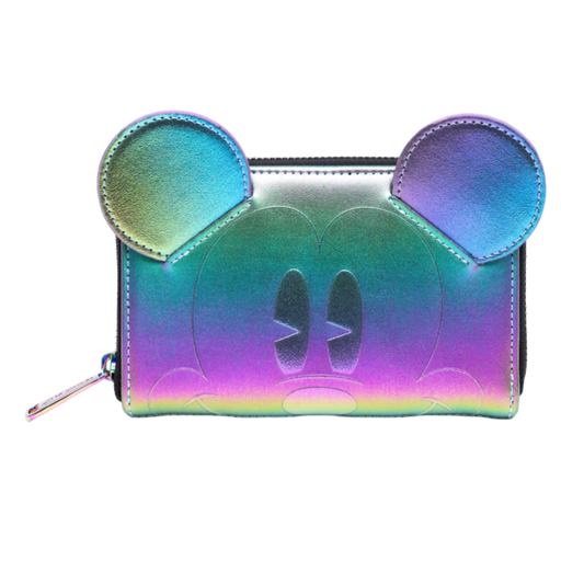 Loungefly - Disney - Mickey Oil Slick 4" Faux Leather Zip-Around Wallet