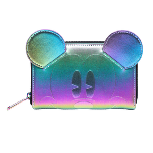 Loungefly - Disney - Mickey Oil Slick 4" Faux Leather Zip-Around Wallet