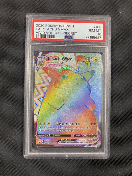 Pikachu VMAX 188/185 PSA 10 GEM MINT - Vivid Voltage - Rainbow Rare