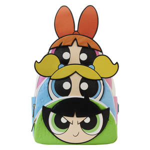 LOUNGEFLY - The Powerpuff Girls - Triple Pocket 12” Faux Leather Backpack