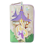 Tangled - Rapunzel Swinging From Tower 4” Faux Leather Zip-Around Wallet