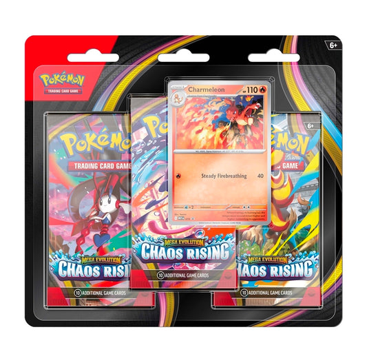 COMING SOON - Pokemon TCG - Mega Evolution: Chaos Rising - 3-Pack Blister