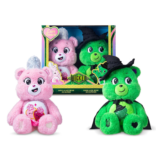 Care Bears Wicked Love-A-Lot Glinda and Good Luck Elphaba 30cm Plush 2 Pack Boxed Set