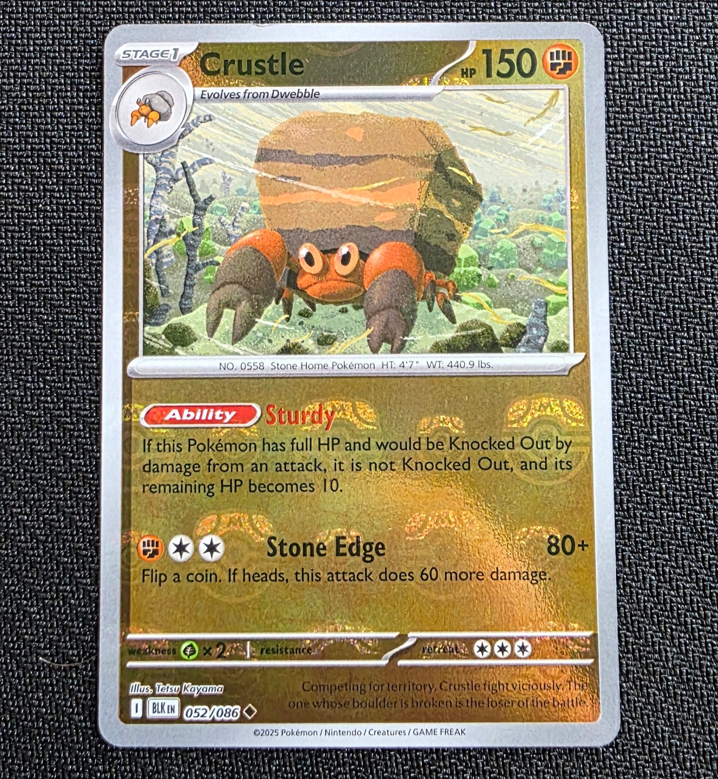 Crustle 052/086 - Black Bolt - Uncommon - Master Ball