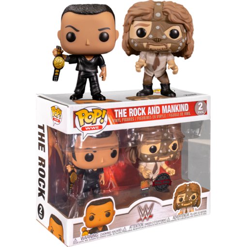 Funko Pop! WWE - The Rock and Mankind - Twin pack