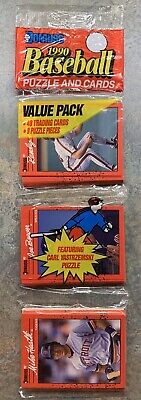 Donruss 1990 Puzzle & Cards Series BASEBALL Value Pack 48 Cards 9 Puzzle Pieces