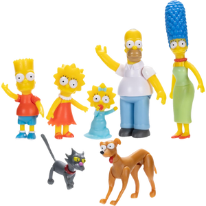 The Simpsons - Homer, Marge, Bart, Lisa, Maggie, Santa’s Little Helper, & Snowball II Simpsons Family 2.5" Scale Action Figure 7-Pack