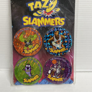 Original Space Jam Tazo Slammers Full Set of 4 Michael Jordan 1996 RARE