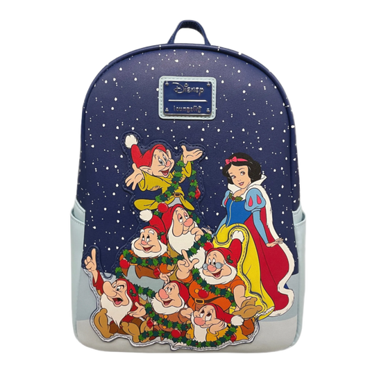 Snow White and the Seven Dwarfs (1937) - Holiday 12” Faux Leather Mini Backpack