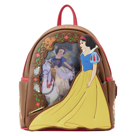 LOUNGEFLY - Snow White and the Seven Dwarfs (1937) - Snow White Lenticular Princess Series 10” Faux Leather Mini Backpack