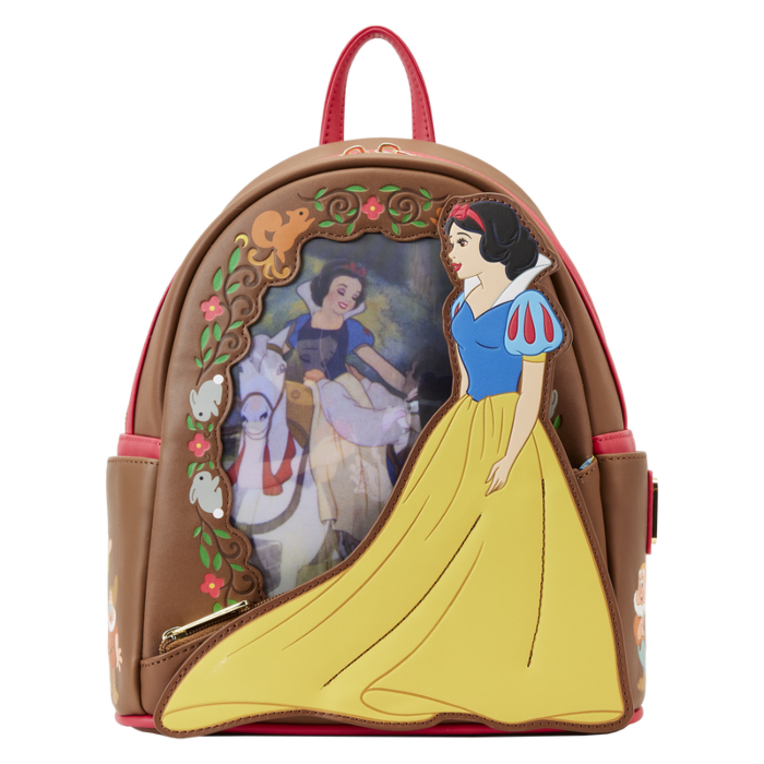 LOUNGEFLY - Snow White and the Seven Dwarfs (1937) - Snow White Lenticular Princess Series 10” Faux Leather Mini Backpack
