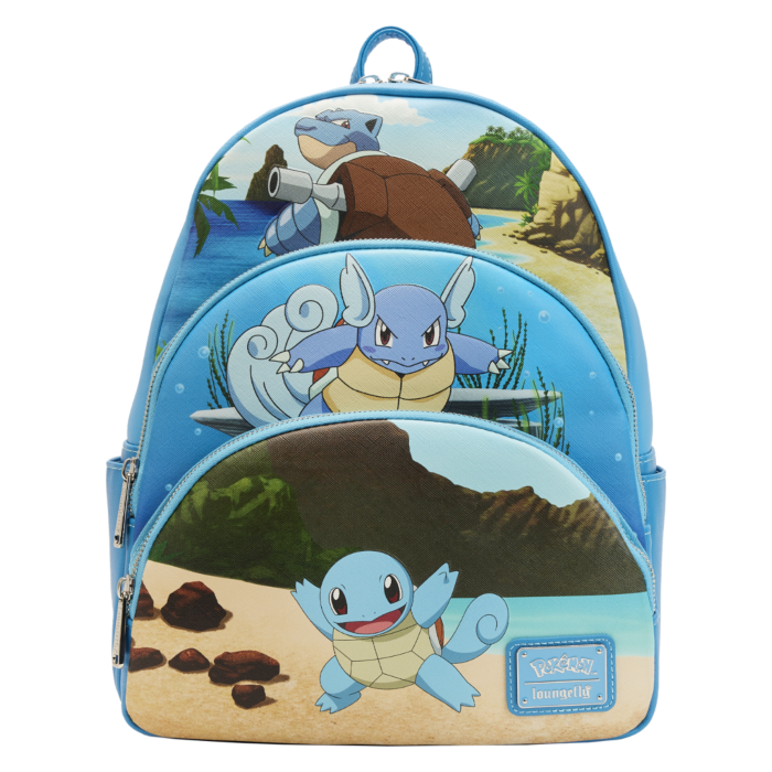 LOUNGEFLY - Pokemon - Squirtle Evolutions 13” Faux Leather Backpack