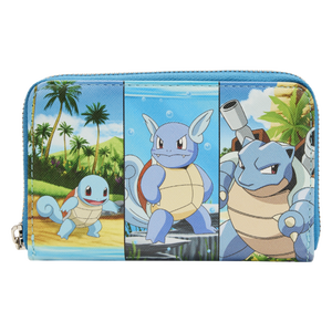 LOUNGEFLY - Pokemon - Squirtle Evolutions 4” Faux Leather Zip-Around Wallet