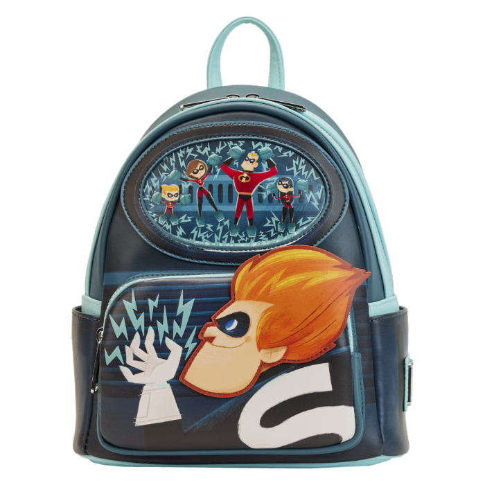 LOUNGEFLY - The Incredibles - Syndrome Glow in the Dark 10” Faux Leather Mini Backpack